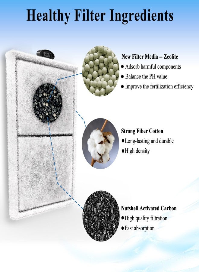 Pryitier 9 Pack PF-S Filter Cartridges Only Fit to Top Fin PF10 Power Filter, Replacement Fish Tank Refill with Zeolite for PF-S(Product Size: 5.12 x 3.03 inches, not Include Handle) - Image 4